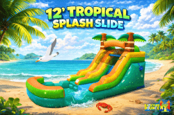 12 Ft Tropical water dry slide