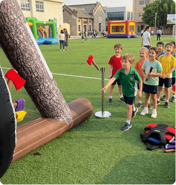 Inflatable game at college campus event