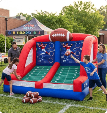 Inflatable game at campus festival