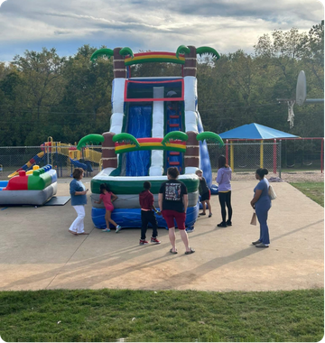 Church event with bounce house