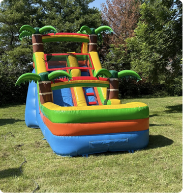 Church inflatable water slide fun