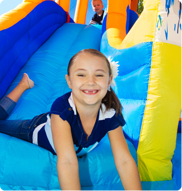 Bounce house at neighborhood event