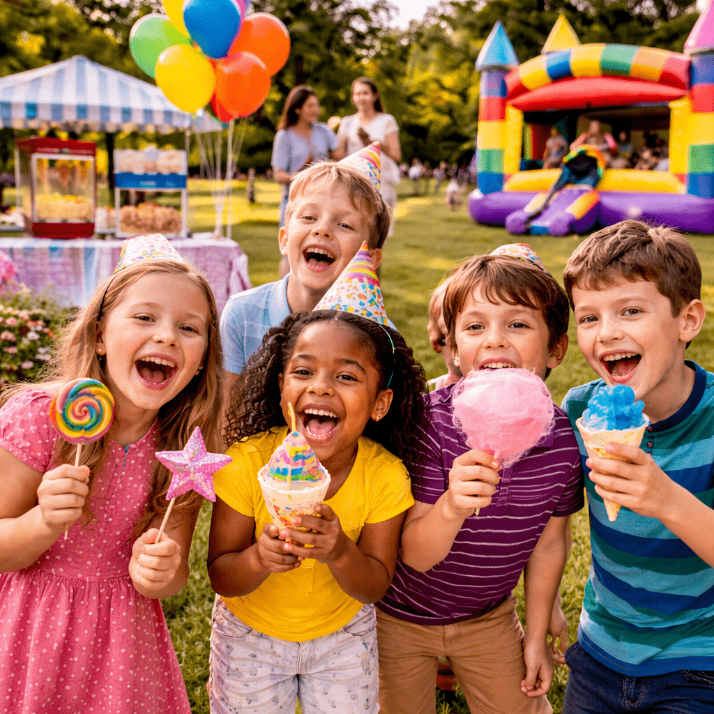 Playful moments at a carnival party