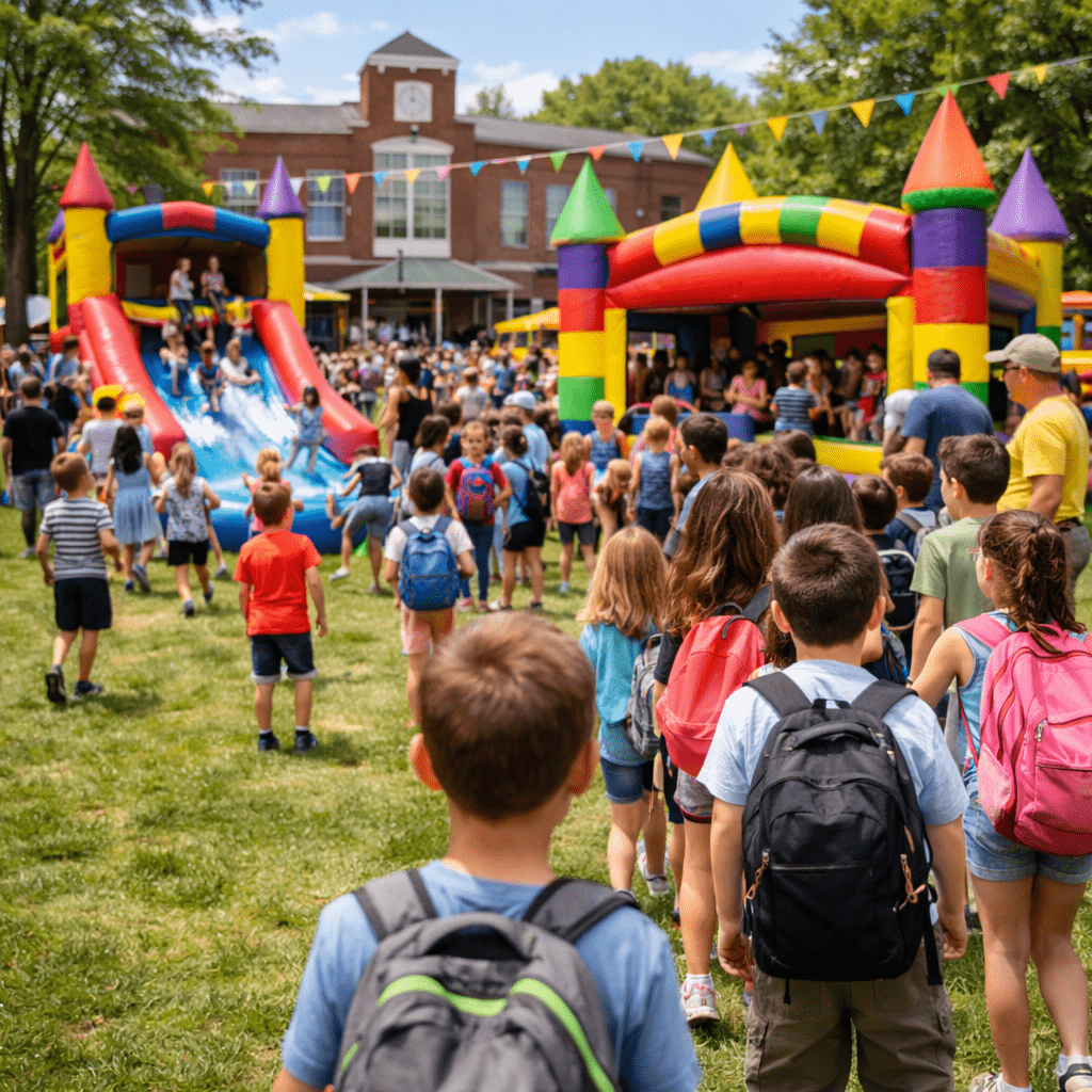 School field day fun in the sun with bounce house (1)