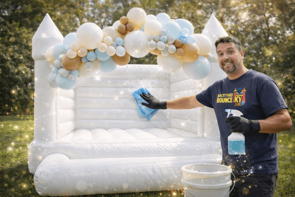 bounce house rental cleaning and sanitization - backyard bounce ky